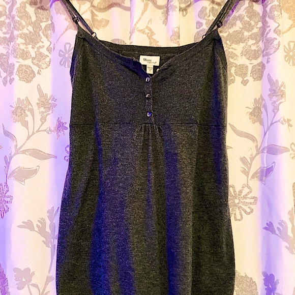 •Mimi Maternity baby doll tank with adjustable straps in Heather Gray - Picture 6 of 12